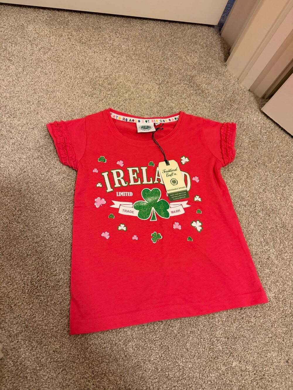 Ireland size 3-4 pink t-shirt, NWT